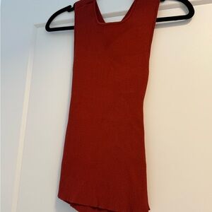 Zara Backless Ribbed Knit Top